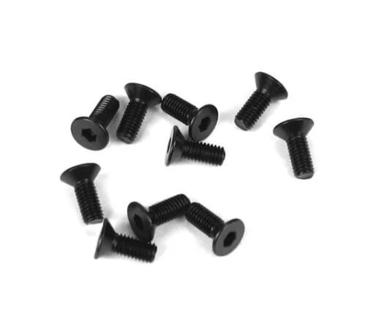 TKR1322 – M3x8mm Flat Head Screws (black, 10pcs)