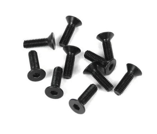 TKR1323 – M3x10mm Flat Head Screws (black, 10pcs)