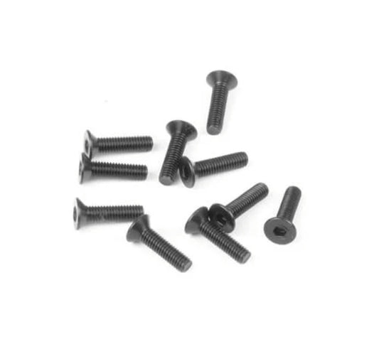 TKR1324 – M3x12mm Flat Head Screws (black, 10pcs)