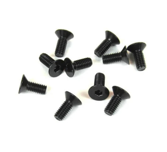 TKR1344 – M4x12mm Flat Head Screws (black, 10pcs)