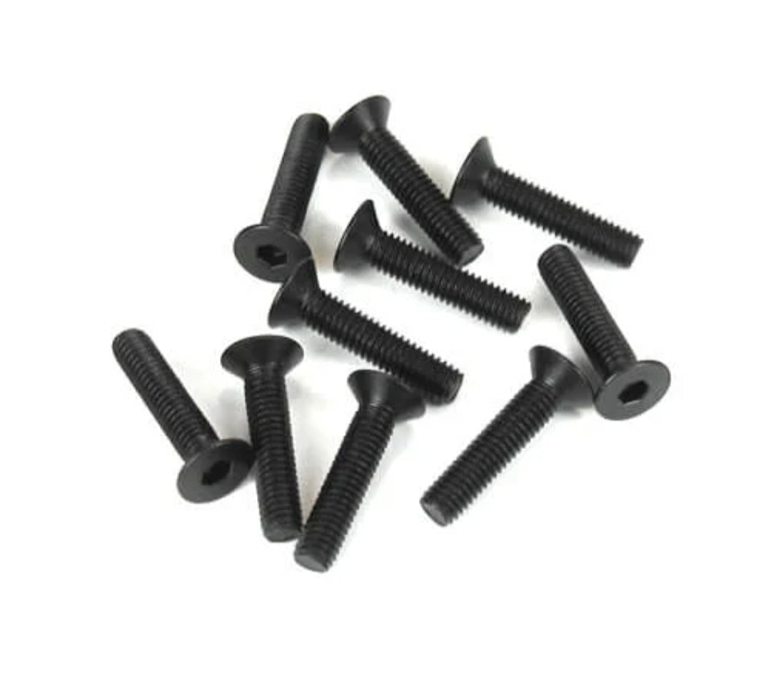 TKR1325 – M3x14mm Flat Head Screws (black, 10pcs)